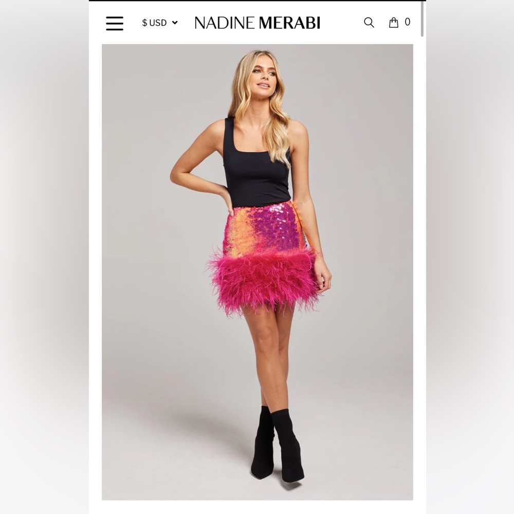Nadine Merabi ROXY PINK SKIRT